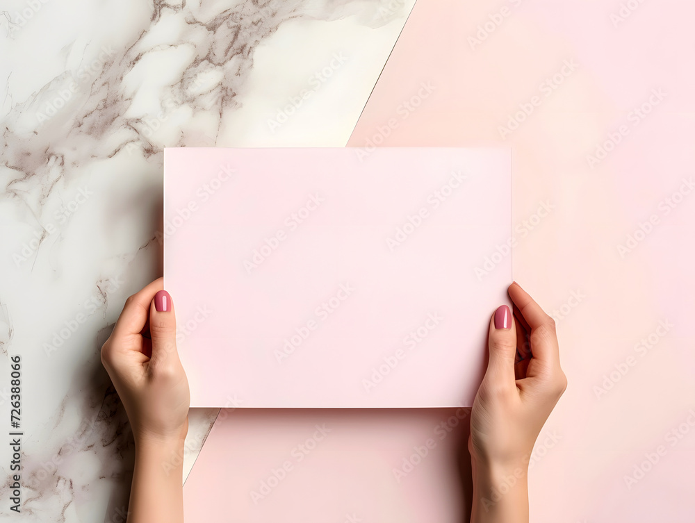 woman holding blank paper woman holding blank paper