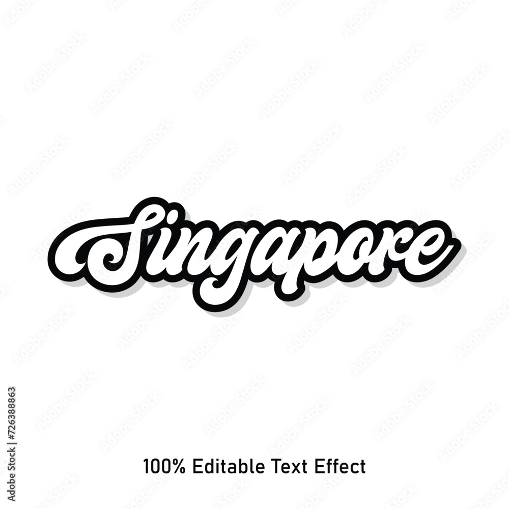 Singapore text effect vector. Editable college t-shirt design printable ...