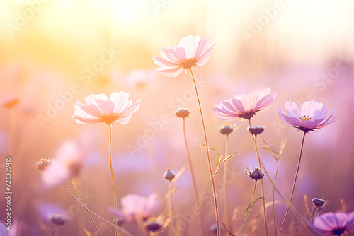 vintage background little flowers, nature beautiful, toning design spring nature, sun plants © olga