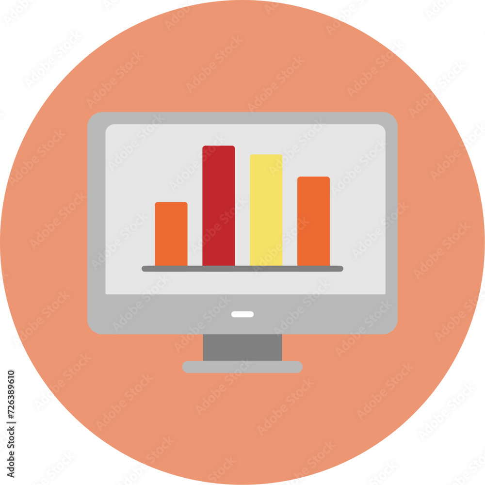 Online Bar Chart Icon Online Bar Chart Icon