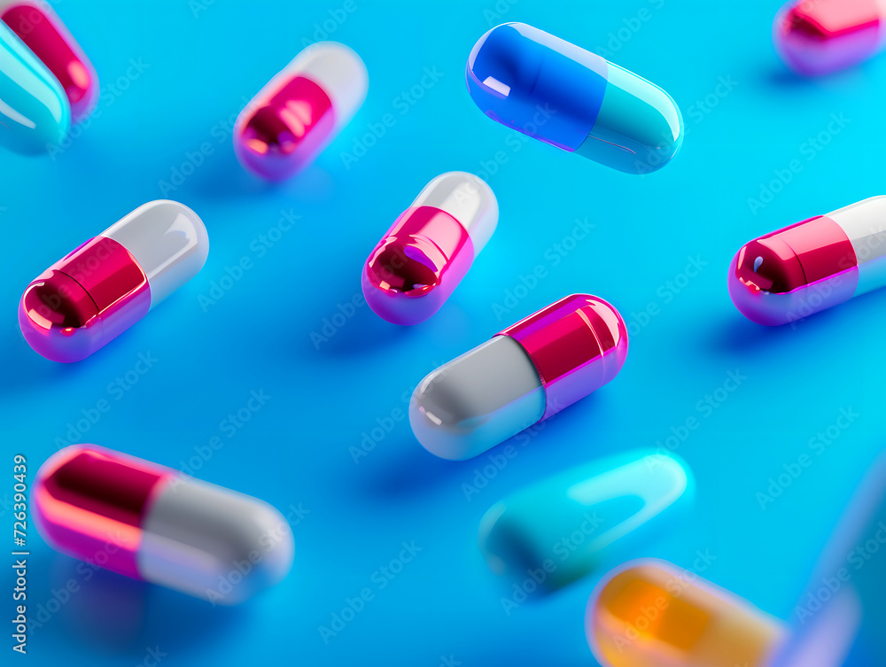 pills on white background pills on white background