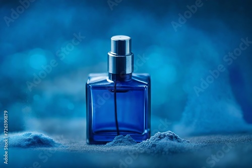 Wallpaper Mural closeup perfume flacon , blue tones , dye pigments and blurry background Torontodigital.ca