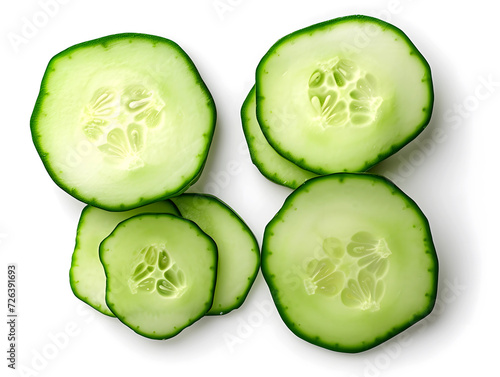 cucumber slices isolated on white