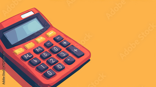 close up calculator on yellow background with copy space - AI Generated Abstract Art