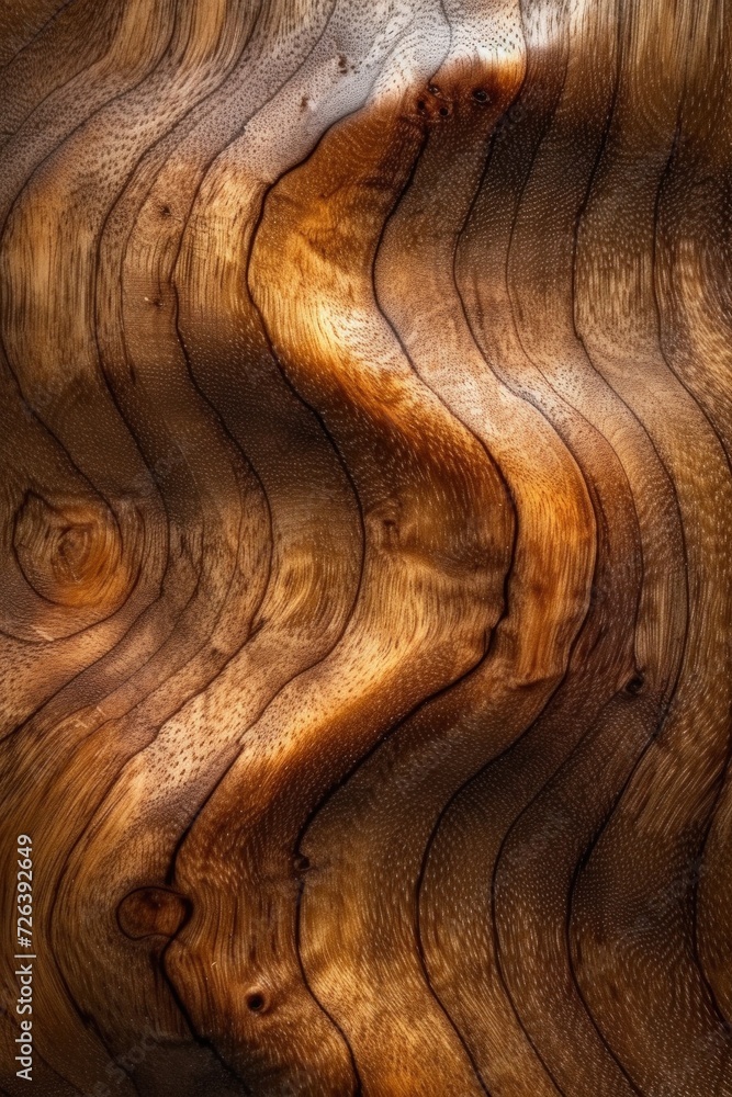 Intricate Wood Grain Patterns and Knots in Close-Up Detail