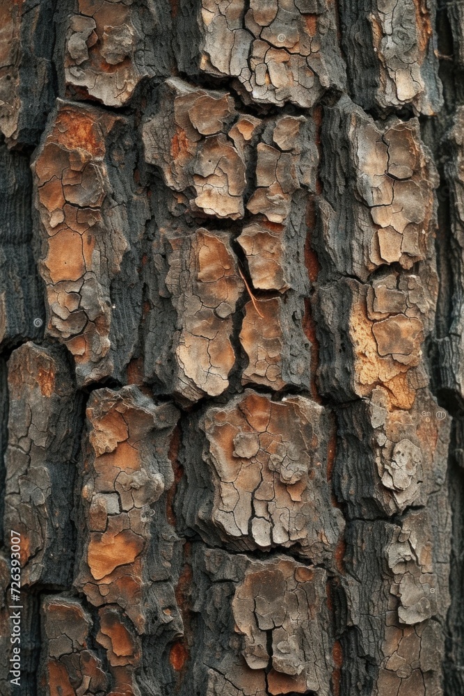 Close-Up View of Rough Pine Tree Bark Texture in Natural Daylight Close-Up View of Rough Pine Tree Bark Texture in Natural Daylight
