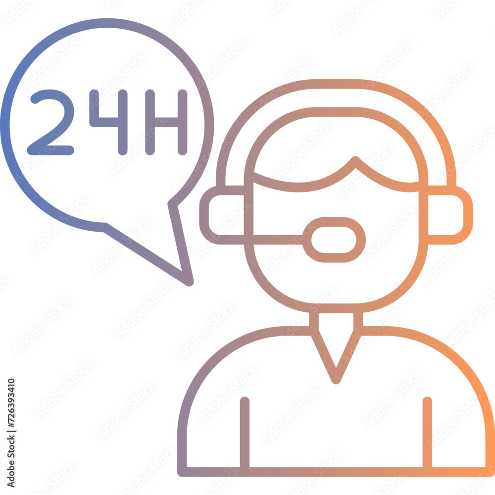 24 Hours Support Icon 24 Hours Support Icon