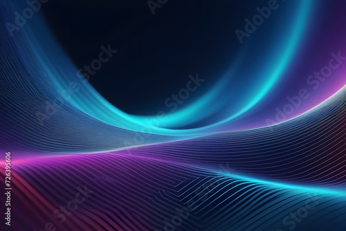 Blue and purple flowing energy waves with a glowing neon light effect on a dark background