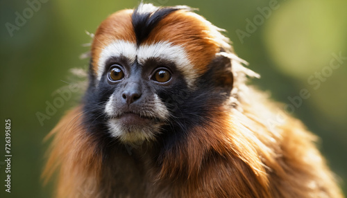 Cute Tamarin Monkey Portrait in Jungle