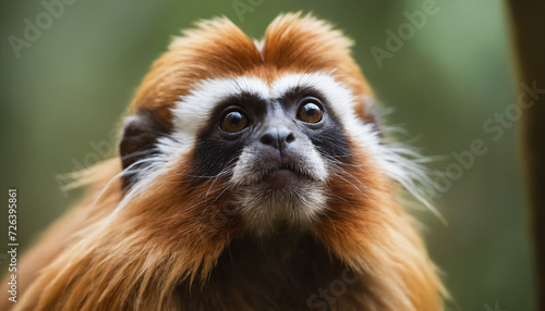 Cute Tamarin Monkey Portrait in Jungle