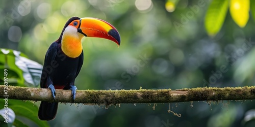 Toucan Perched on Jungle Branch