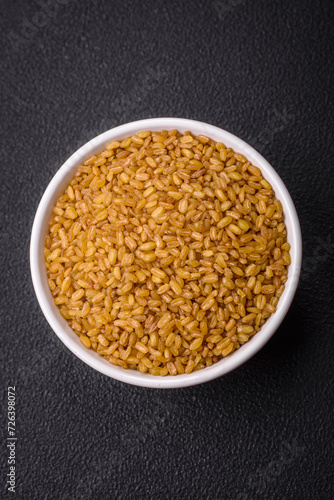Bulgur wheat grains are yellow in color when raw