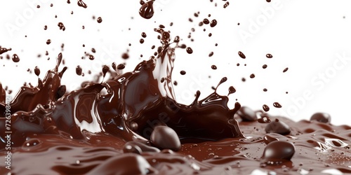 Close Up of Chocolate Splashing on White Surface