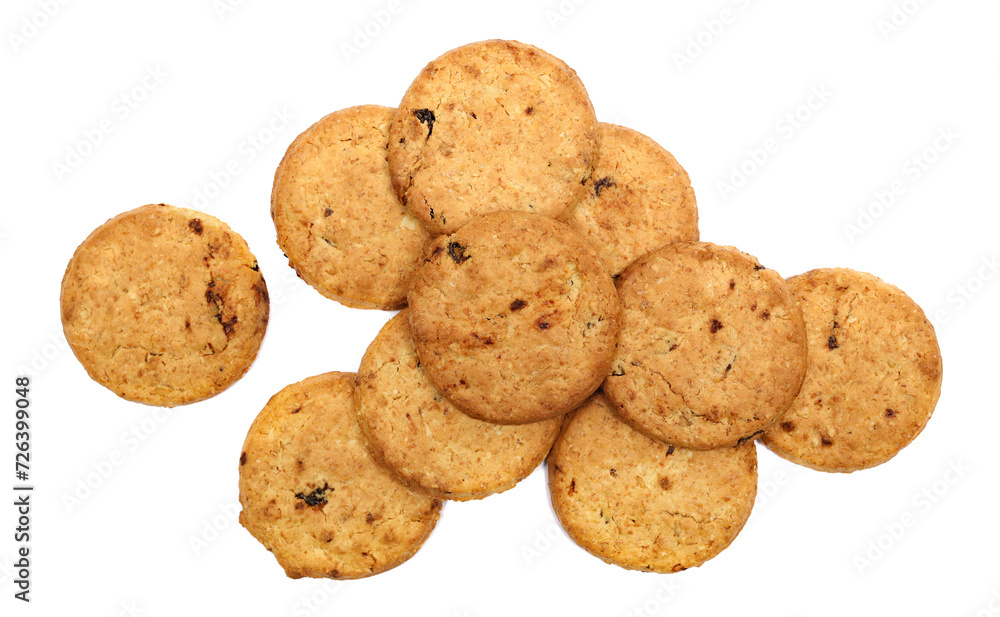 Integral biscuit with fruit isolated on white Integral biscuit with fruit isolated on white