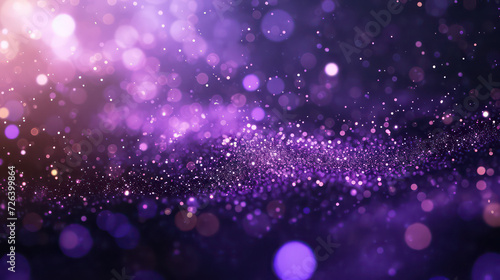 purple luxury glitter and bokeh particles, purple bokeh background, holiday festival background