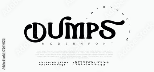Dumps premium luxury elegant alphabet letters and numbers. Elegant wedding typography classic serif font decorative vintage retro. Creative vector illustration photo