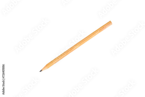 Close up wood pencil isolated on white background.