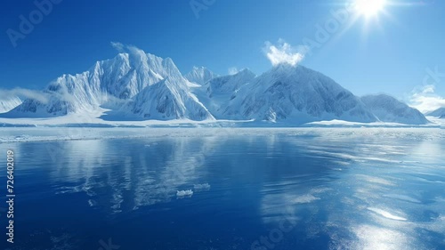 Wallpaper Mural Mountain scenery in winter, it looks like there is a big river and the water looks quite cold, repeat video Torontodigital.ca