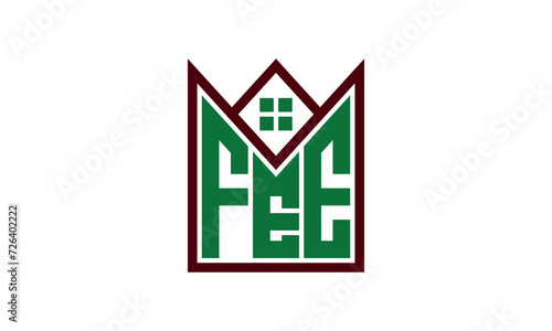 FEE initial letter real estate builders logo design vector. construction ,housing, home marker, property, building, apartment, flat, compartment, business, corporate, house rent, rental, commercial