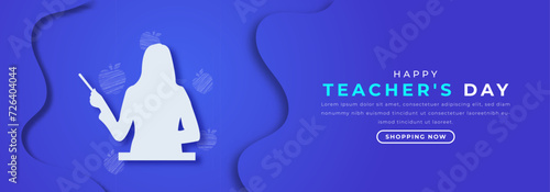 Happy Teacher's Day Paper cut style Vector Design Illustration for Background, Poster, Banner, Advertising, Greeting Card