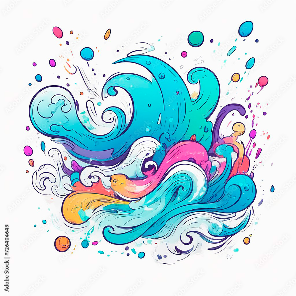 Fototapeta premium spots and splashes of bright paint. Graphic illustration