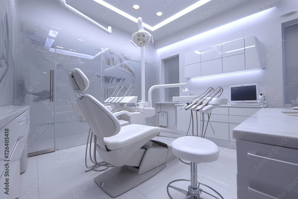 Modern white dental medical cabinet