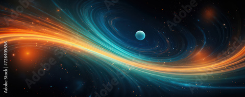 Celestial Glow: Deep Space Fantasy Illustration with Abstract Nebula and Galaxy Background