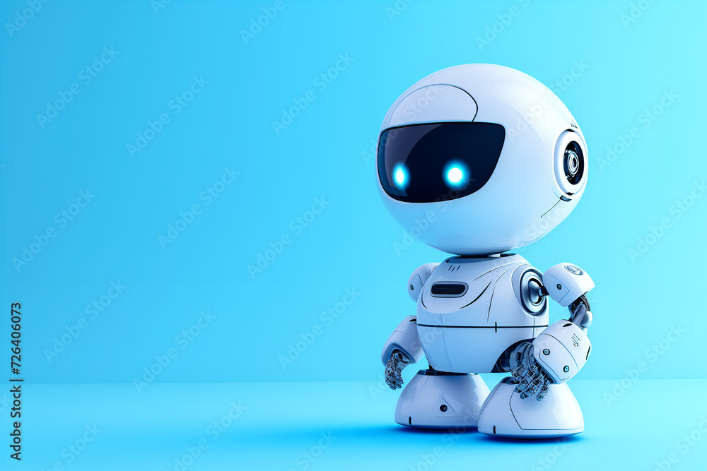 Cute technological small ai robot in minimalist style Cute technological small ai robot in minimalist style