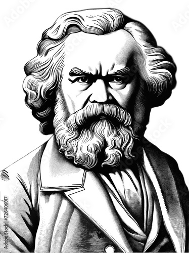 Karl Marx portrait, generative AI 