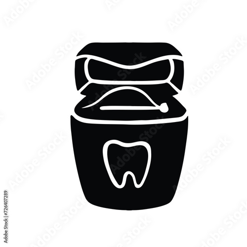 Dental floss, toothpick personal hygiene, vector