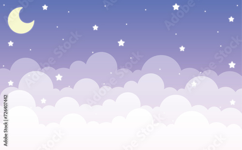 ゆめかわ キラキラ夜空の背景