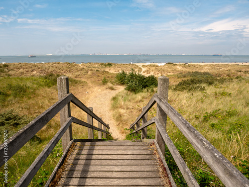 Western Scheldt river beach, Breskens, Zeeland, Netherlands