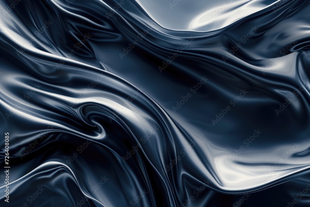 A detailed view of black satin fabric, perfect for fashion or interior design projects A detailed view of black satin fabric, perfect for fashion or interior design projects