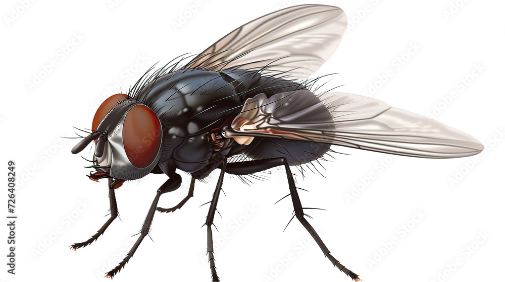 close-up photo of fly on transparent background