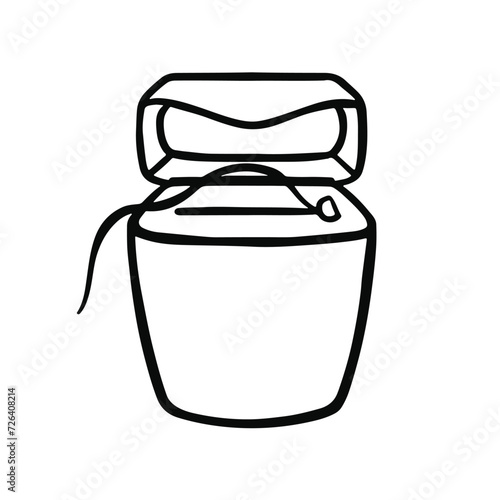 Dental floss, toothpick personal hygiene, vector