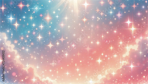 キラキラとした星空　背景、壁紙　（ AI生成画像 ） photo