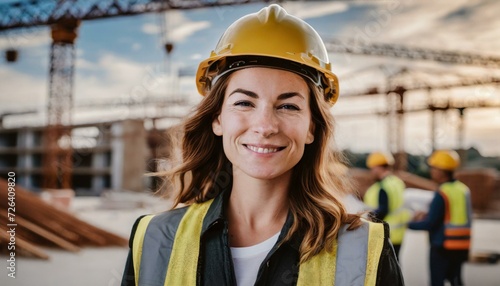 Construction Worker; builiding worker; engineer; female  photo