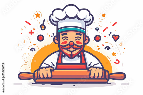 A cartoon chief baker illustration