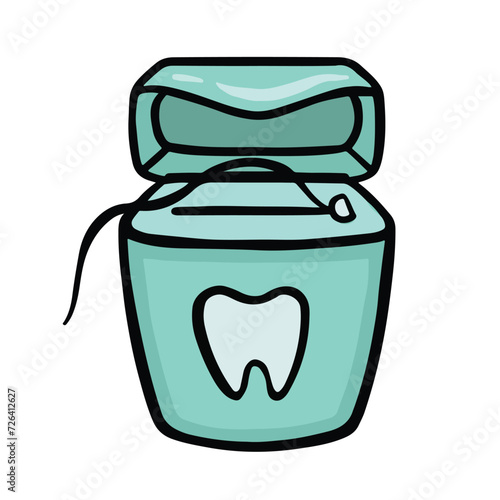 Dental floss, toothpick personal hygiene, vector