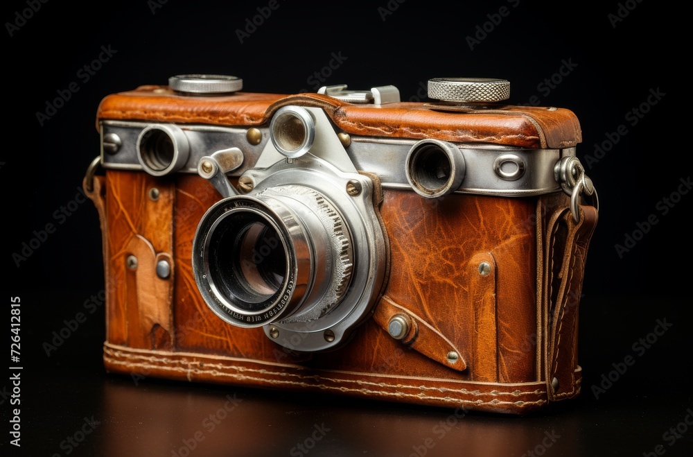 A captivating close-up of a versatile camera, with its intricate lens and advanced electronics, capturing the essence of modern photography and the nostalgic feel of film