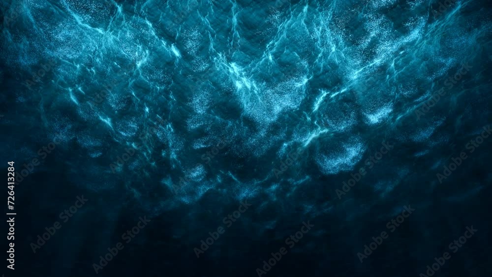 Stormy sea waves view from under water