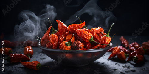 Steaming Hot Chili Pepper, Smoldering chili pepper adding spice to dishes For Social Media Post Size,