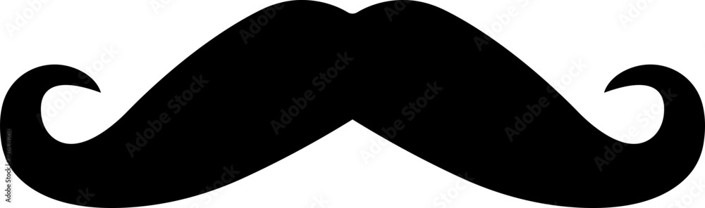 Hipster mustache icon flat vector isolated on transparent background. Black silhouette of adult man Italian moustache. Symbol of Fathers day.old facial hair style. Hipster mustache icon flat vector isolated on transparent background. Black silhouette of adult man Italian moustache. Symbol of Fathers day.old facial hair style.