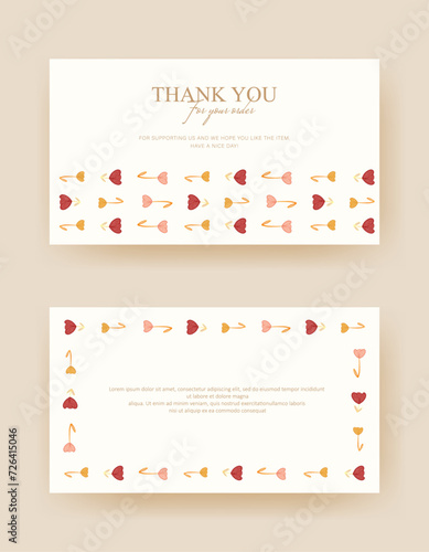 greeting card. thankyou card with cute flower and leaf. printable for your small business