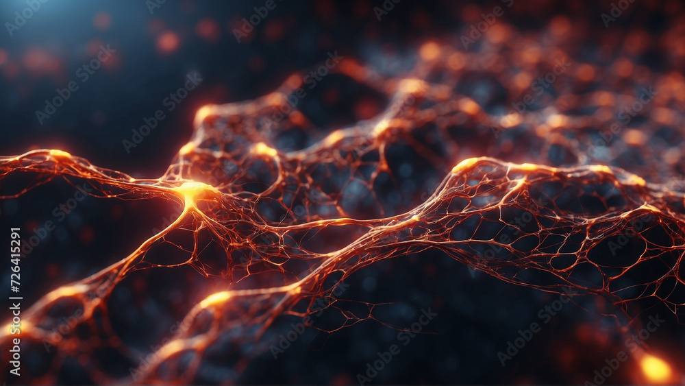 Neurons like musical notes, the brain making a symphony of good thoughts, - obrazy, fototapety, plakaty 