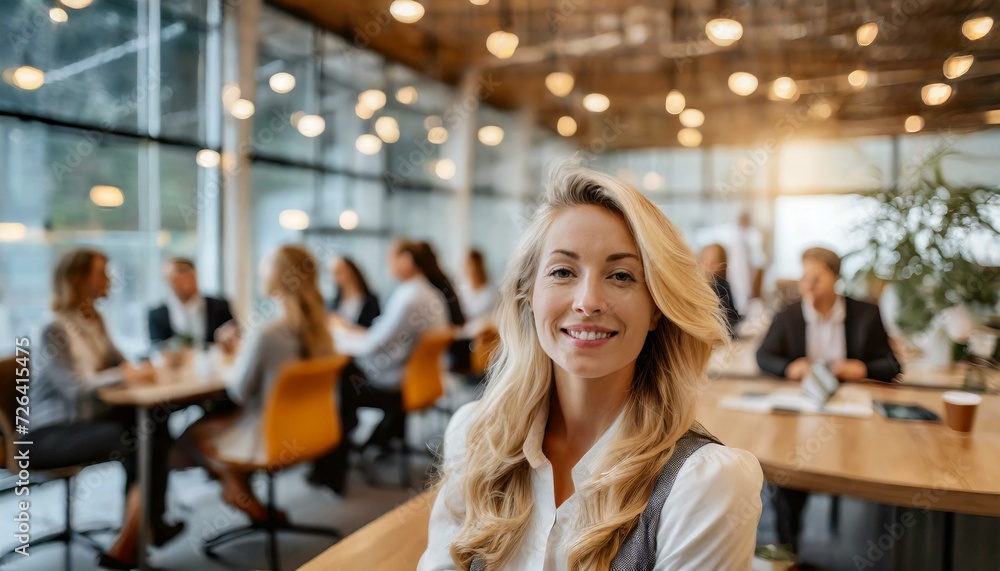 Fototapeta premium businesswoman at the office; meeting; work