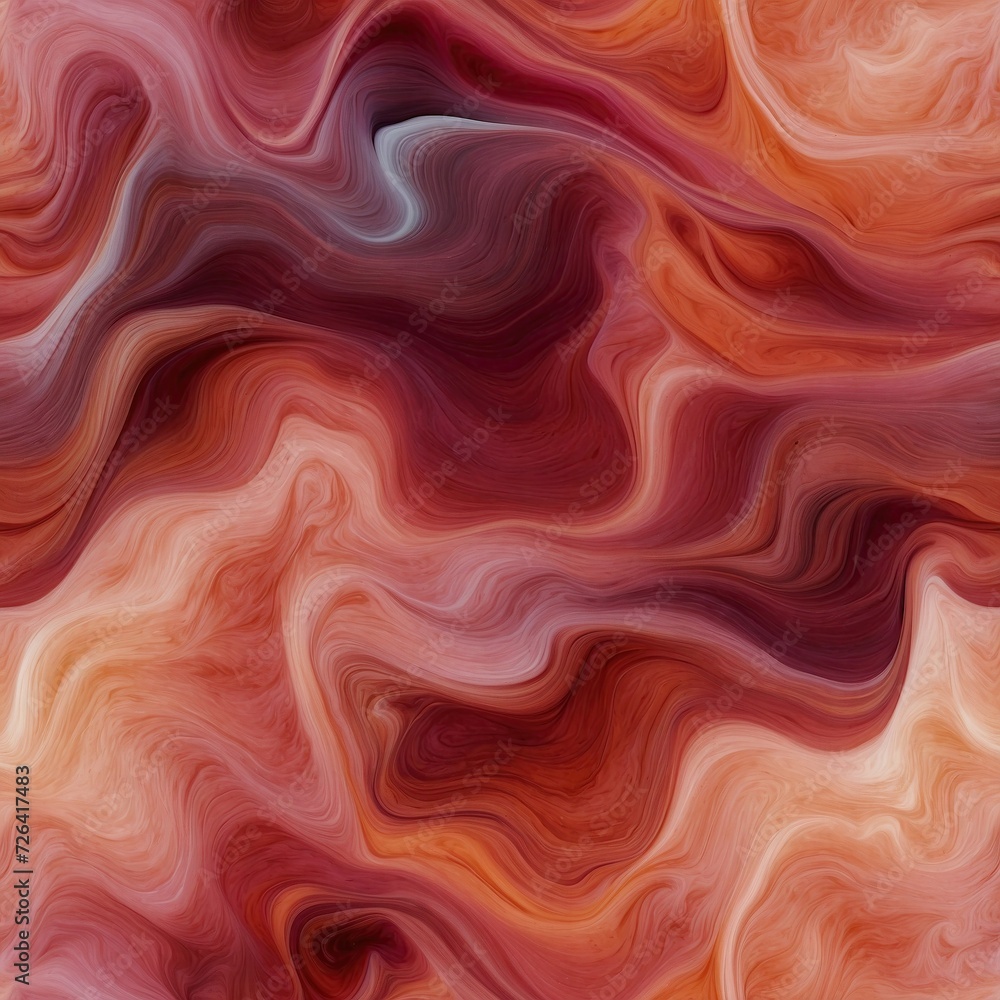 Warm, swirling patterns in shades of red, orange, and pink create a marbled texture that exudes a natural, organic feel reminiscent of sandstone formations.