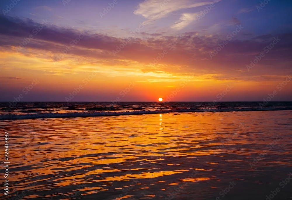 Obraz premium Sunset Over The Sea Fresh Background, Wallpaper. Generative AI. 