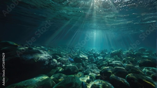 underwater sea background with light © alvian