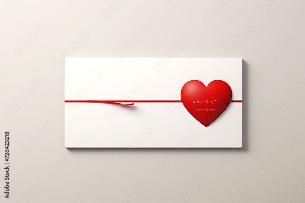 valentine card with red heart
